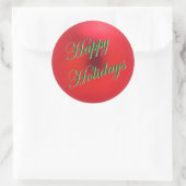 レッドサテンオーナメントシール ラウンドシール (バッグ)