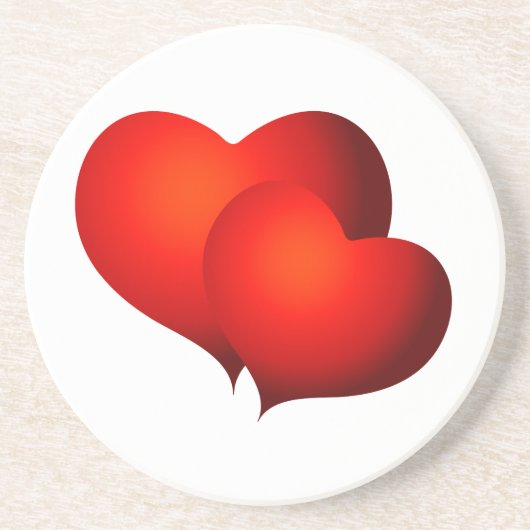 レッドサテンハート コースター (正面)