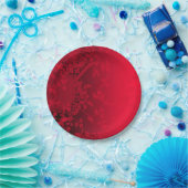 レッドサテンパーティープレート ペーパープレート (パーティー)