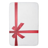 レッドサテンリボンボウクリスマスホリデーパーティー バスマット (正面縦)