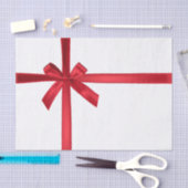 レッドサテンリボンボウクリスマスホリデーパーティー 薄葉紙 (クラフト)