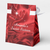 レッドサテンSweet sixteen誕生日パーティーの好意ボックス フェイバーボックス (裏面サイド)