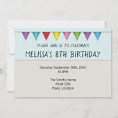 レッドサベルパピヨンハッピードッグ カラフルバースデー 招待状 (裏面)