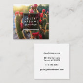 レッドサボテン花砂漠ガーデン写真旅行ツアー スクエア名刺 (正面/裏面)