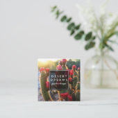 レッドサボテン花砂漠ガーデン写真旅行ツアー スクエア名刺 (スタンド正面)