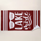 レッドサマーサングラスレイクモストライプード縁ど ビーチタオル (正面)