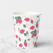 レッドサマーベリー誕生日またはピクニックストロベリー 紙コップ (裏面)