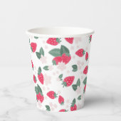 レッドサマーベリー誕生日またはピクニックストロベリー 紙コップ (正面)