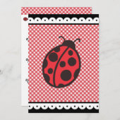 レッドサマーレディバグバースデーパーティ招待状 招待状 (正面/裏面)