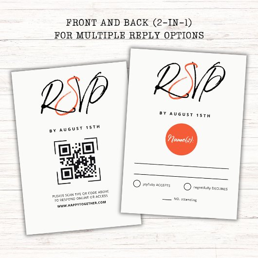 レッドサンアンドオールド桜ウェディングRSVP 出欠カード