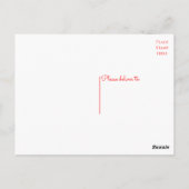 レッドサンキュー結婚のハートバルーンブライダルシャワー ポストカード (裏面)