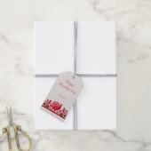 レッドサンクスギビングトルコフローラギフトラベル ギフトタグ (より糸付き)