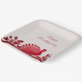 レッドサンクスギビングトルコフローラ紙プレート ペーパープレート (傾斜あり)