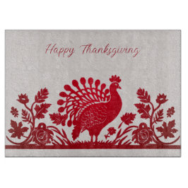 レッドサンクスギビングトルコフローラ裁断ボード カッティングボード