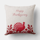 レッドサンクスギビングトルコフローラ装飾用クッション クッション (裏面)