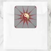 レッドサンゴールデン陰陽ステッカー スクエアシール (バッグ)