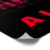 レッドサンセットアロハハワイパームツリートロピックストラベル ポスター (角)