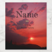 レッドサンセットカスタムワインラベル ワインラベル (シングルラベル)