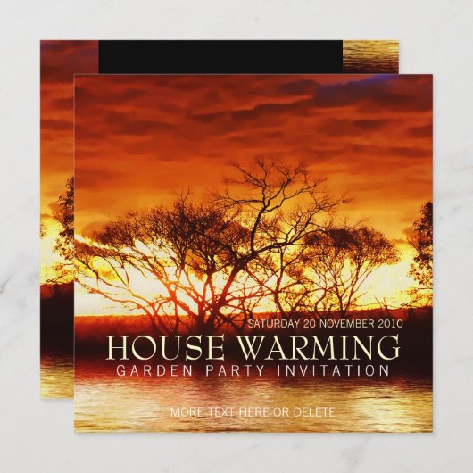 レッドサンセットハウスガーデンパーティの招待状 招待状 (正面/裏面)