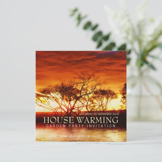 レッドサンセットハウスガーデンパーティの招待状 招待状 (スタンド正面)