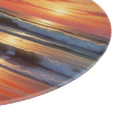 レッドサンセット海シー絵を描スケープアートワーク カッティングボード (角)