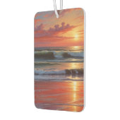 レッドサンセット海シー絵を描スケープアートワーク カーエアーフレッシュナー (左)