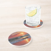 レッドサンセット海シー絵を描スケープアートワーク コースター (側面)