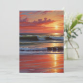 レッドサンセット海シー絵を描スケープアートワーク シーズンカード (スタンド正面)