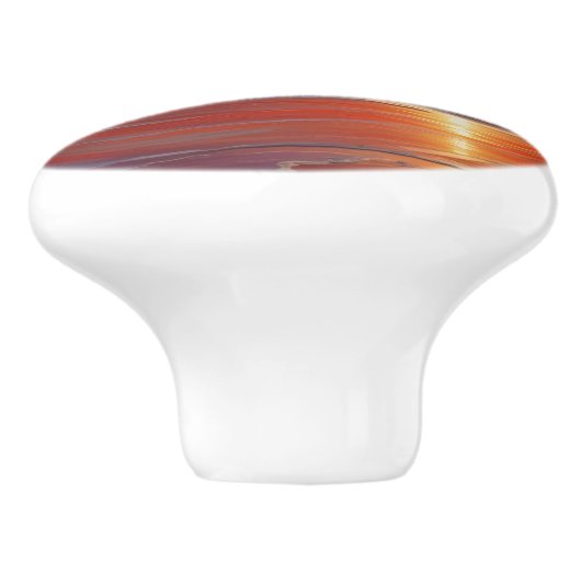 レッドサンセット海シー絵を描スケープアートワーク セラミックノブ (側面)