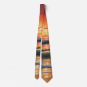 レッドサンセット海シー絵を描スケープアートワーク ネクタイ (裏面)