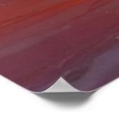 レッドサンセット海シー絵を描スケープアートワーク ポスター (角)