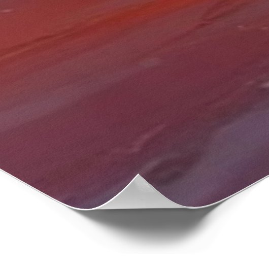 レッドサンセット海シー絵を描スケープアートワーク ポスター (角)