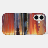 レッドサンセット海シー絵を描スケープアートワーク Case-Mate iPhoneケース (裏面 (横))