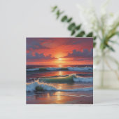 レッドサンセット海絵を描シースケープのアートワーク (スタンド正面)