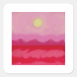 レッドサンセット海 スクエアシール