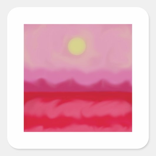 レッドサンセット海 スクエアシール (正面)