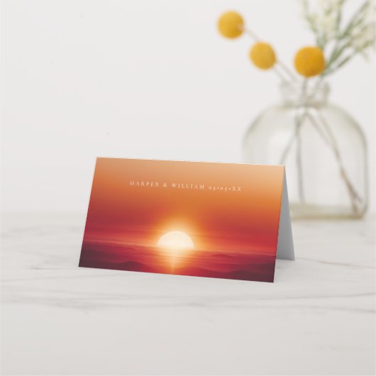 レッドサンセット結婚座席表 プレイスカード (裏面)