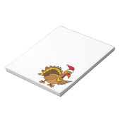 レッドサンタおもしろいハットのクリスマスアートを着たトルコ ノートパッド (回転)