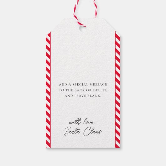 レッドサンタのソリ表現特別配達 ギフトタグ (裏面)