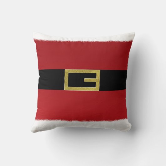 レッドサンタクロースのベルト&ホワイトファークリスマス クッション (裏面)