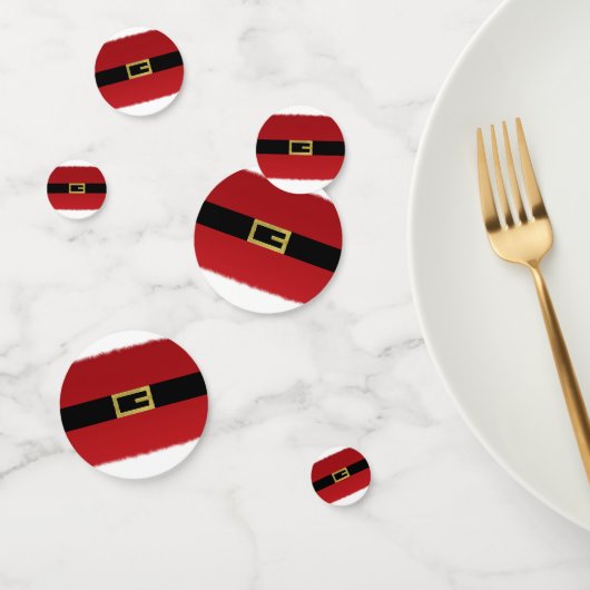 レッドサンタクロースのベルト&ホワイトファークリスマス コンフェッティ (グループ)