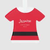 レッドサンタクロースコートカスタムクリスマス オーナメント (裏面)