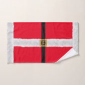 レッドサンタクローススーツモノグラムクリスマスホリデー ハンドタオル (ハンドタオル)