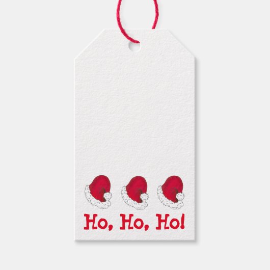 レッドサンタクロースハットクリスマスハッピーホリデイズ ギフトタグ (正面)