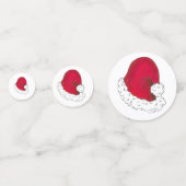 レッドサンタクロースハットクリスマスハッピーホリデイズ コンフェッティ (正面)