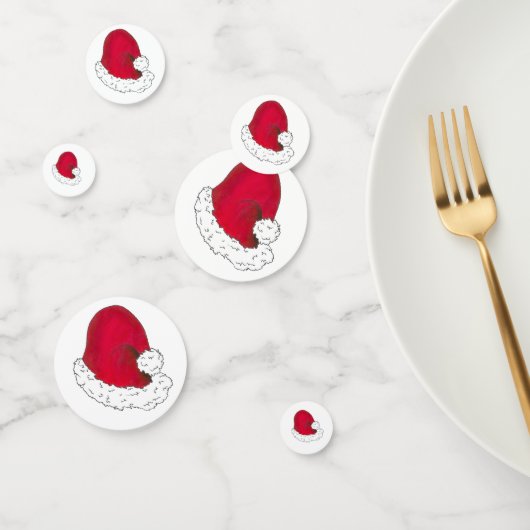 レッドサンタクロースハットクリスマスハッピーホリデイズ コンフェッティ (グループ)