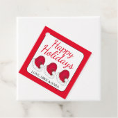 レッドサンタクロースハットクリスマスハッピーホリデイズ フェイバータグ (インサイチュ)