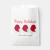 レッドサンタクロースハットクリスマスハッピーホリデイズ フェイバーバッグ (正面)