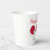 レッドサンタクロースハットクリスマスハッピーホリデイズ 紙コップ (右)