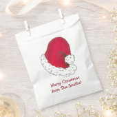 レッドサンタクロースパーソナライズされたハメリークリスマス フェイバーバッグ (クリップ留めされた状態)